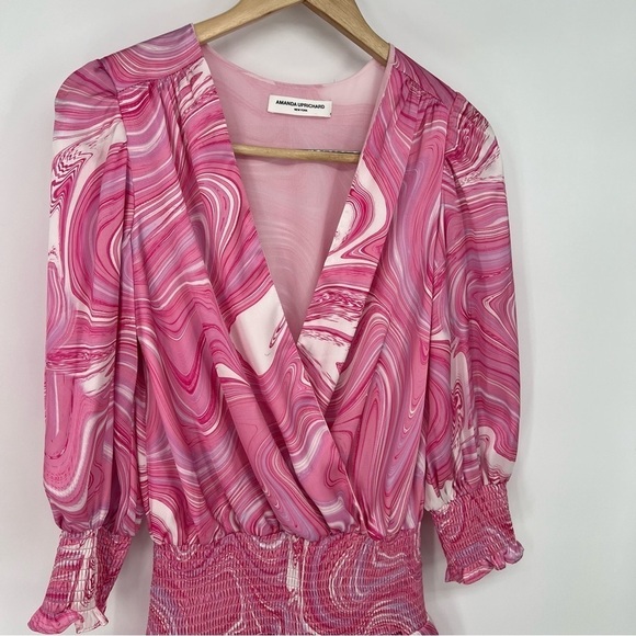 Amanda Uprichard Arber Dress in Pink Swirl - Picture 7 of 15